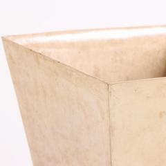 A Parchment Covered Geometric Waste Basket  - 4273645