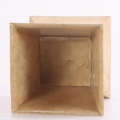 A Parchment Covered Geometric Waste Basket  - 4273646