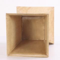 A Parchment Covered Geometric Waste Basket  - 4273651
