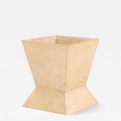 A Parchment Covered Geometric Waste Basket  - 4276976