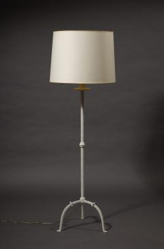 A Plaster and Steel Gesso Painted Floor Lamp in the Giacometti Taste - 3513974