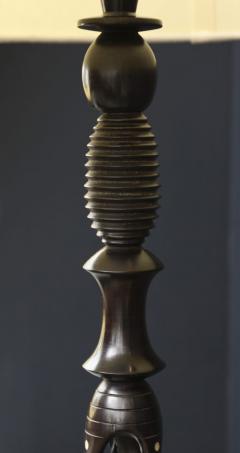 A Portuguese Carved and Turned Ebony and Ivory Floor Lamp 1920s - 271806