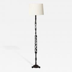 A Portuguese Carved and Turned Ebony and Ivory Floor Lamp 1920s - 272734