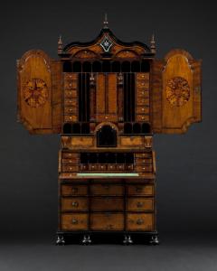 A RARE AMBOYNA AND EBONY BUREAU CABINET - 3632166