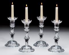 A RARE SET OF FOUR GEORGE III CUT GLASS ROCOCO CANDLESTICKS - 4248665