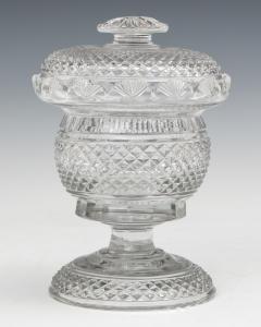 A REGENCY DIAMOND CUT PRESERVE JAR WITH A FAN EDGE - 3796066