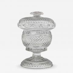 A REGENCY DIAMOND CUT PRESERVE JAR WITH A FAN EDGE - 3800046