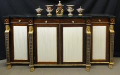 A REGENCY ROSEWOOD MARBLE TOP BREAKFRONT SIDE CABINET - 2957487