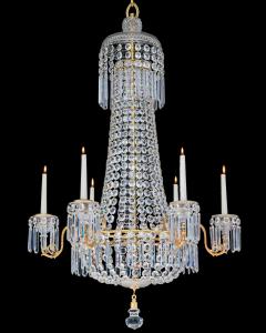 A REGENCY SIX LIGHT TENT AND BASKET CHANDELIER - 4217749