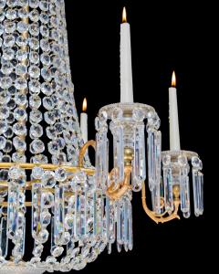 A REGENCY SIX LIGHT TENT AND BASKET CHANDELIER - 4217756