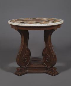 A REMARKABLE CENTER TABLE WITH INSCRIBED TOP MADE WITH A MOSAIC - 3453195