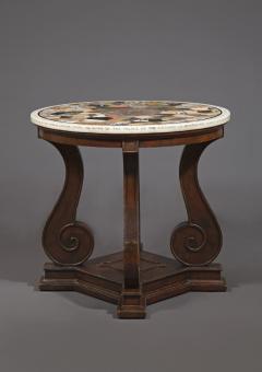 A REMARKABLE CENTER TABLE WITH INSCRIBED TOP MADE WITH A MOSAIC - 3453200