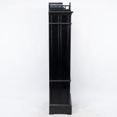 A Rare Aesthetic Movement Ebonized Polychrome Painted Humidor with Floral Decor - 4192475