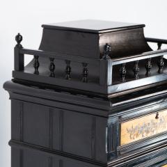 A Rare Aesthetic Movement Ebonized Polychrome Painted Humidor with Floral Decor - 4192477
