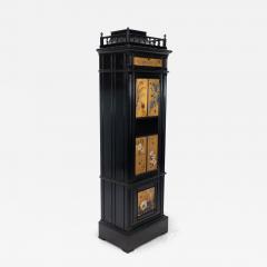 A Rare Aesthetic Movement Ebonized Polychrome Painted Humidor with Floral Decor - 4234503