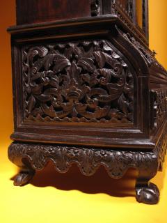 A Rare Carved Hardwood Small Anglo Indian Display Cabinet 19th Century - 3264780
