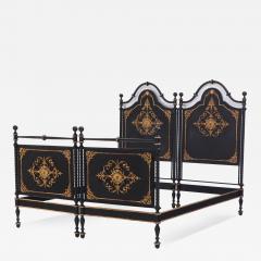 A Rare Italian Gilt Zinc Decorated Iron King Bed C 1870  - 4352932