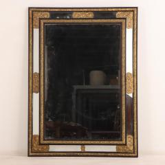 A Rare Large French Ebonized Wood and Brass Repousse Mirror 19th C  - 4002911