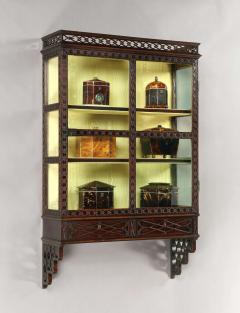 A Rare Mid 18th Century Chinese Chippendale Mahogany Wall Cabinet - 2745210
