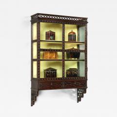 A Rare Mid 18th Century Chinese Chippendale Mahogany Wall Cabinet - 2747448