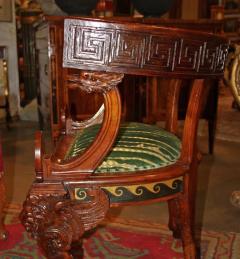 A Rare Pair of 19th Century Italian Neoclassical Rosewood Marquise Chairs - 3209050