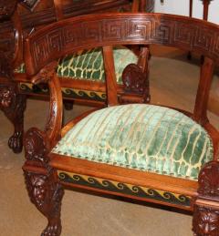 A Rare Pair of 19th Century Italian Neoclassical Rosewood Marquise Chairs - 3209067