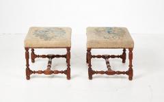 A Rare Pair of Baroque Walnut Needlework Benches - 3599194