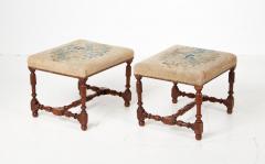 A Rare Pair of Baroque Walnut Needlework Benches - 3599196