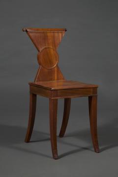 A Rare Pair of Regency Mahogany Hourglass Form Hall Chairs - 4696667