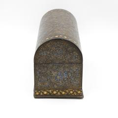 A Rare Polychrome Lacquered Kashmiri Domed Stationery Box India Circa 1850  - 2177120