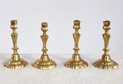 A Rare Set of Four Louis XIV Brass Candlesticks c 1690 - 4737656