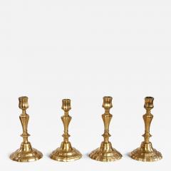 A Rare Set of Four Louis XIV Brass Candlesticks c 1690 - 4738448