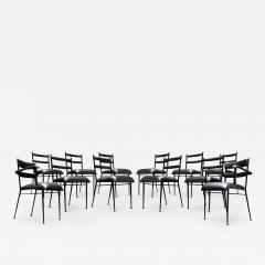 A Rare Set of Twelve Jacques Adnet Dinning Chairs - 2625567