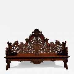 A Rare Very Decorative Oak Hall Bench  - 3546834