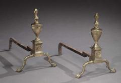 A Rare and Important Pair of Brass Andirons - 362185