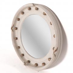 A Regency Style Circular Convex Mirror with Ball Ribbon Decoration - 4236749