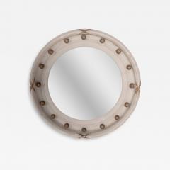 A Regency Style Circular Convex Mirror with Ball Ribbon Decoration - 4237632