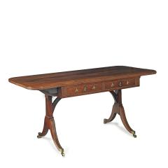 A Regency brass inlaid rosewood sofa table attributed to Gillows - 3243982