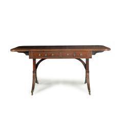 A Regency brass inlaid rosewood sofa table attributed to Gillows - 3243985