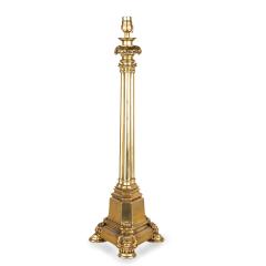 A Regency brass triple column table lamp - 3955626