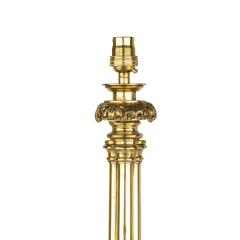 A Regency brass triple column table lamp - 3955629