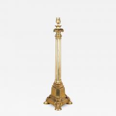 A Regency brass triple column table lamp - 3955882