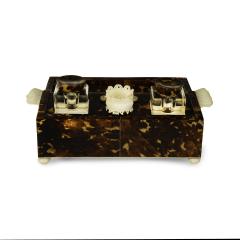 A Regency tortoiseshell and ivory desk set - 3411122