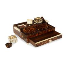 A Regency tortoiseshell and ivory desk set - 3411124