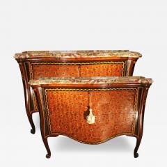 A Remarkable Pair of 18th Century Italian Parquetry Arbalette Commodes - 3518665