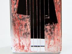 A Riecke Anatole Riecke French Art Deco tall black opaline glass red vase 1938 - 3956713