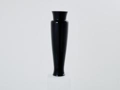 A Riecke Anatole Riecke French Art Deco tall black opaline glass vase 1951 - 3478724