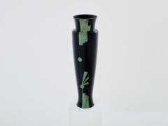 A Riecke Anatole Riecke French Art Deco tall black opaline glass vase 1951 - 3478731
