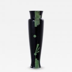 A Riecke Anatole Riecke French Art Deco tall black opaline glass vase 1951 - 3479918