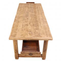 A Rustic French Solid Oak Farm Table C 1930  - 4316831